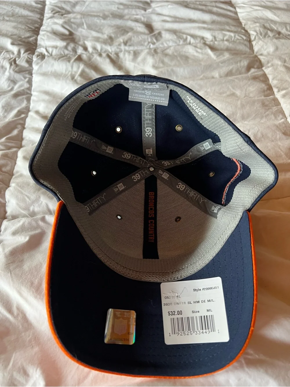 New Era NFL Denver Broncos Navy and Orange Broncos Stretch-Fit Hat